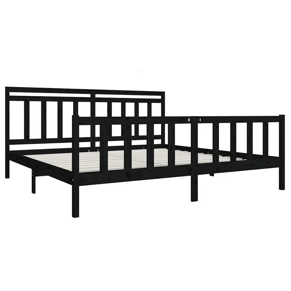 Estrutura de cama 200x200 cm madeira maciç preto