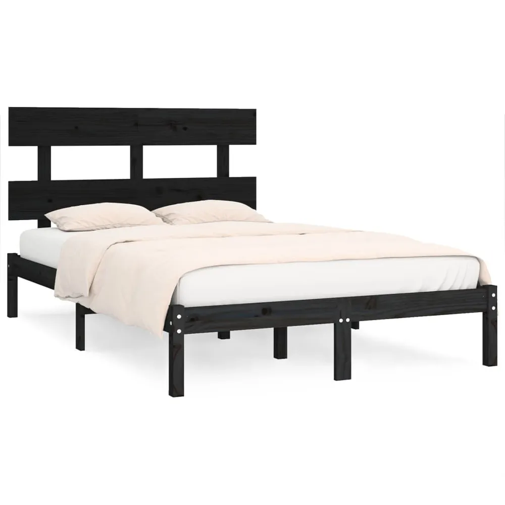 Estrutura de cama 200x200 cm madeira maciç preto