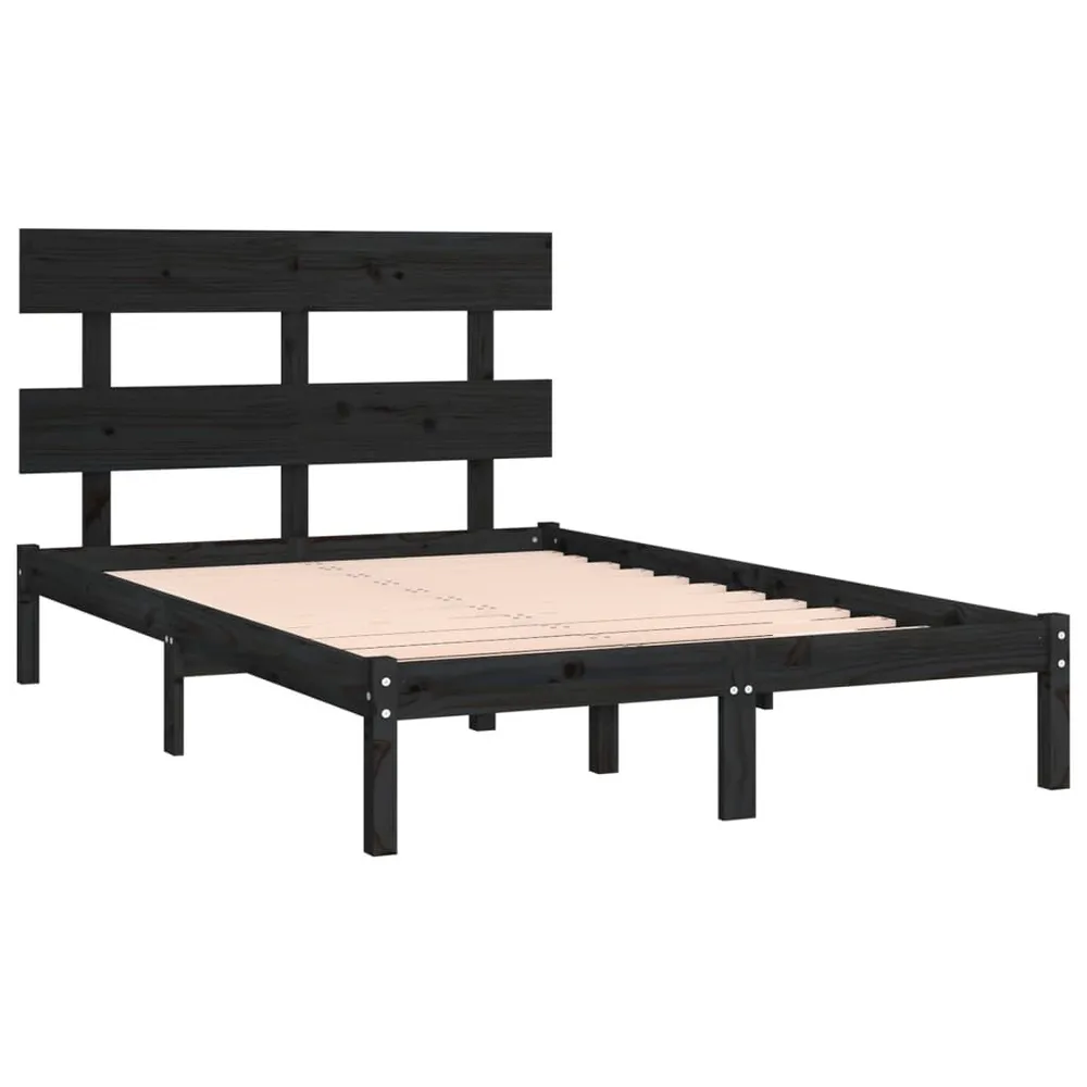 Estrutura de cama 200x200 cm madeira maciç preto