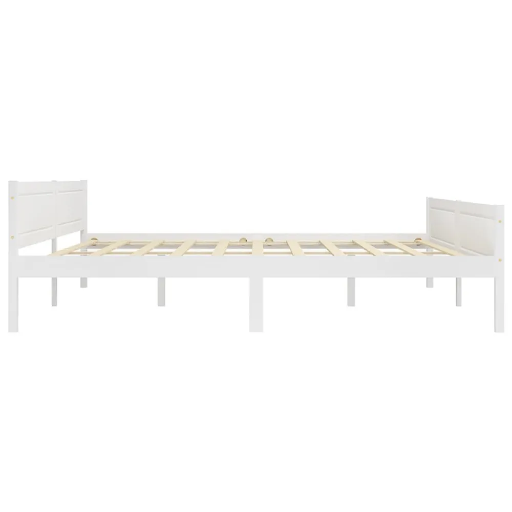 Estrutura de cama 200x200 cm madeira de pinho maciç branco