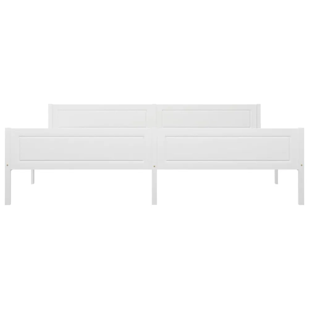 Estrutura de cama 200x200 cm madeira de pinho maciç branco