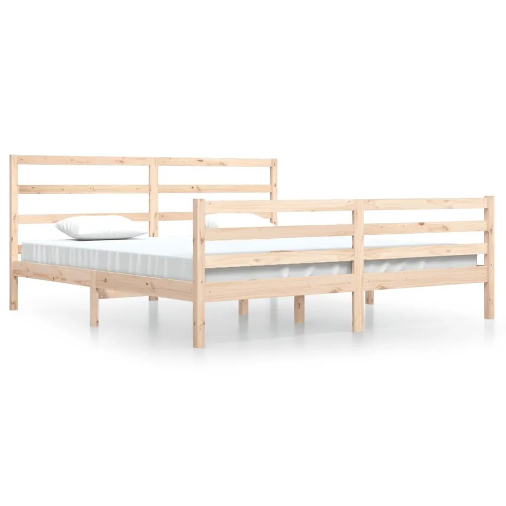 Estrutura de cama 200x200 cm madeira de pinho maciç
