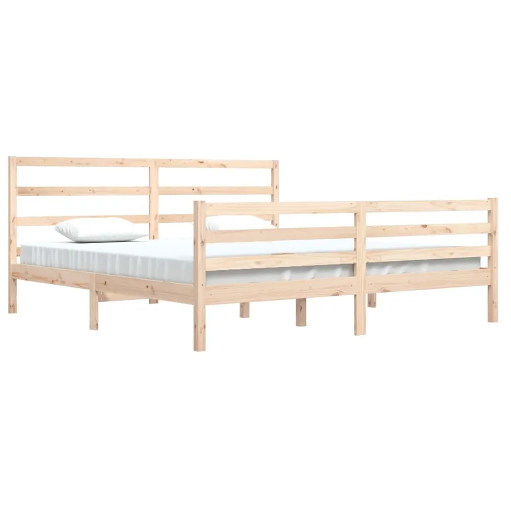 Estrutura de cama 200x200 cm madeira de pinho maciç