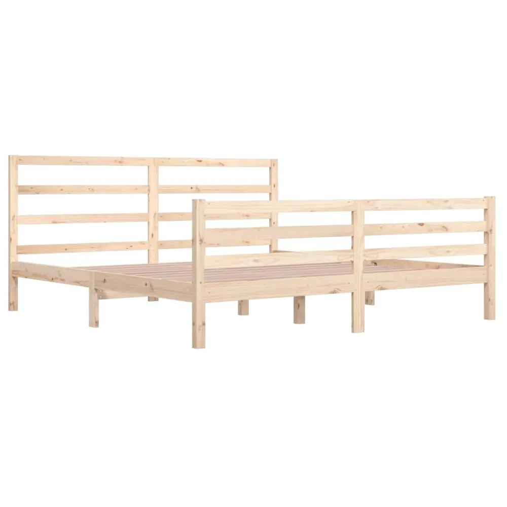 Estrutura de cama 200x200 cm madeira de pinho maciç