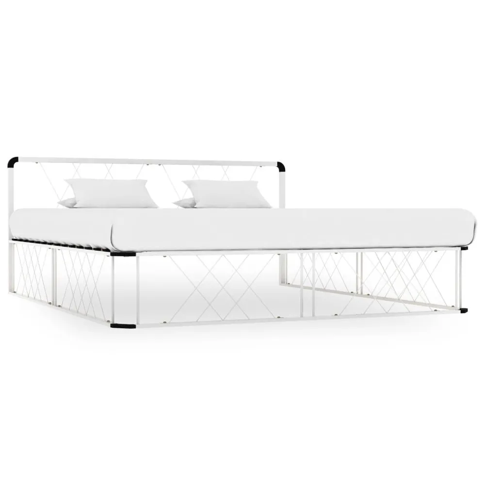 Estrutura de cama 200x200 cm metálico branco