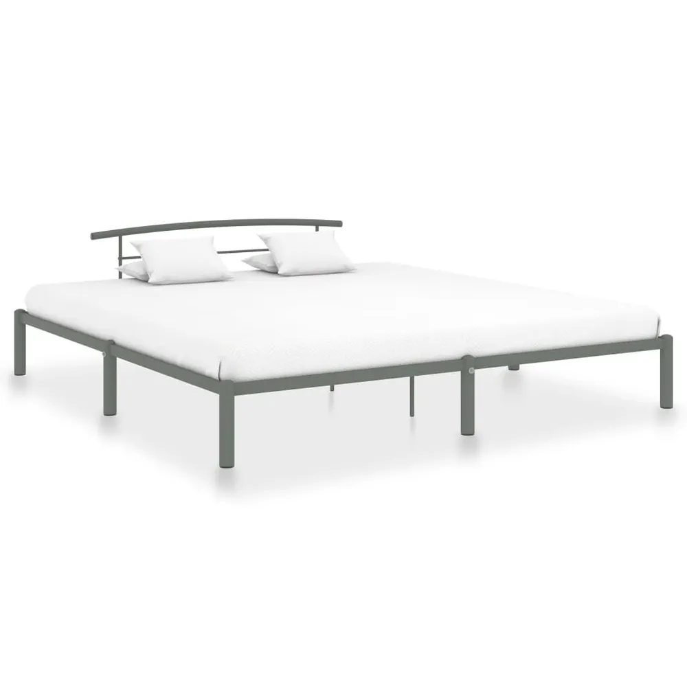 Estrutura de cama 200x200 cm metálico cinzento