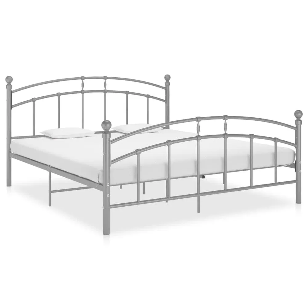 Estrutura de cama 200x200 cm metálico cinzento