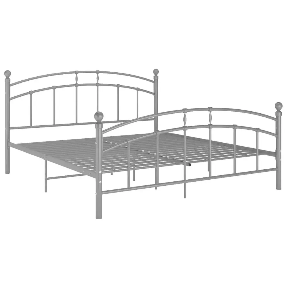 Estrutura de cama 200x200 cm metálico cinzento