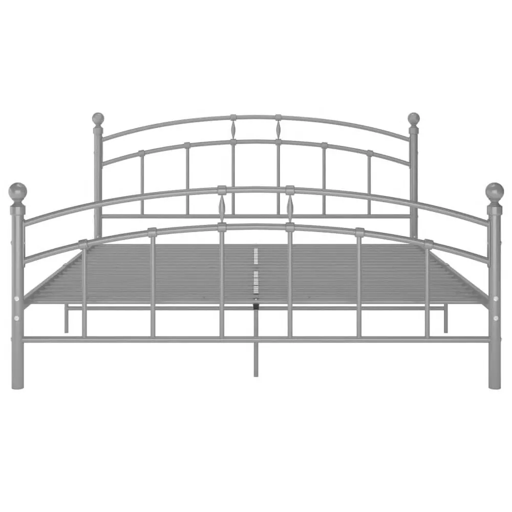 Estrutura de cama 200x200 cm metálico cinzento