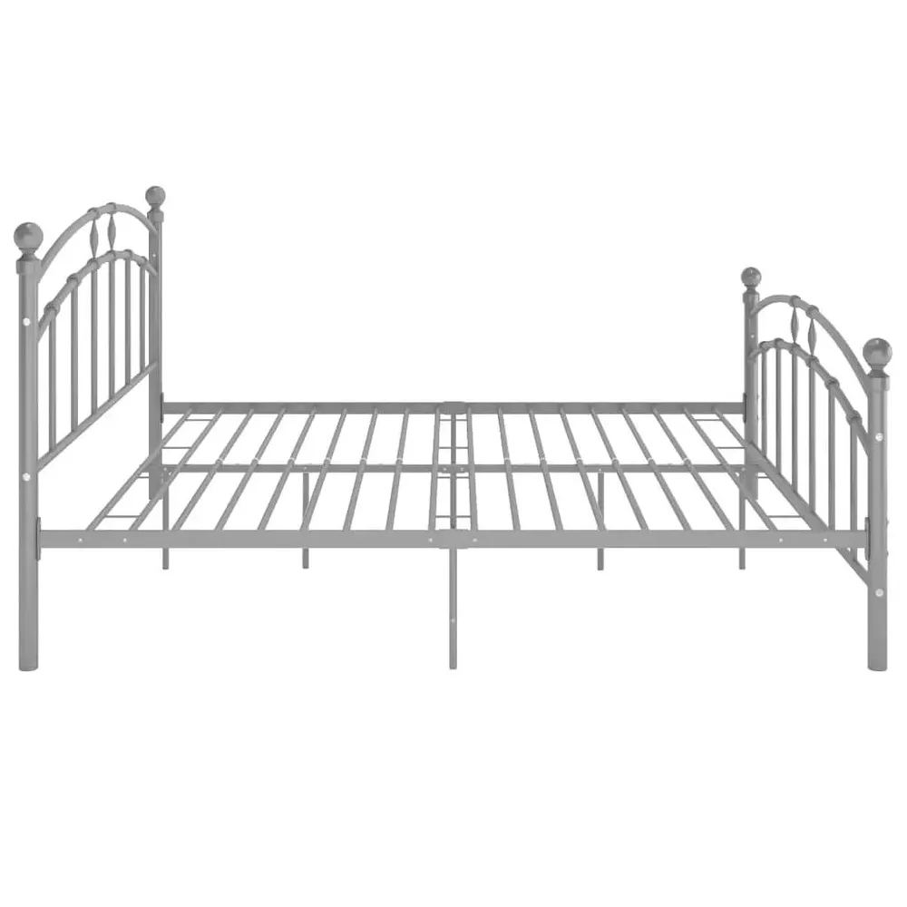 Estrutura de cama 200x200 cm metálico cinzento