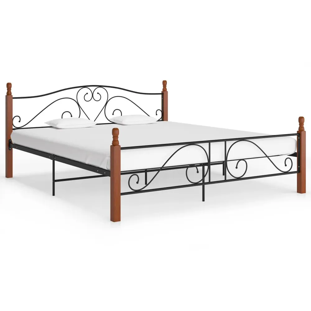 Estrutura de cama 200x200 cm metálico preto