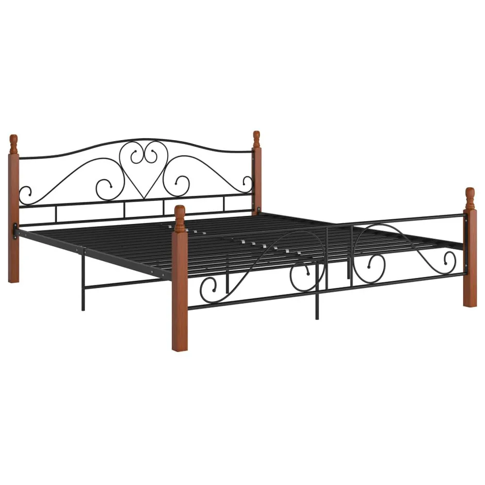 Estrutura de cama 200x200 cm metálico preto