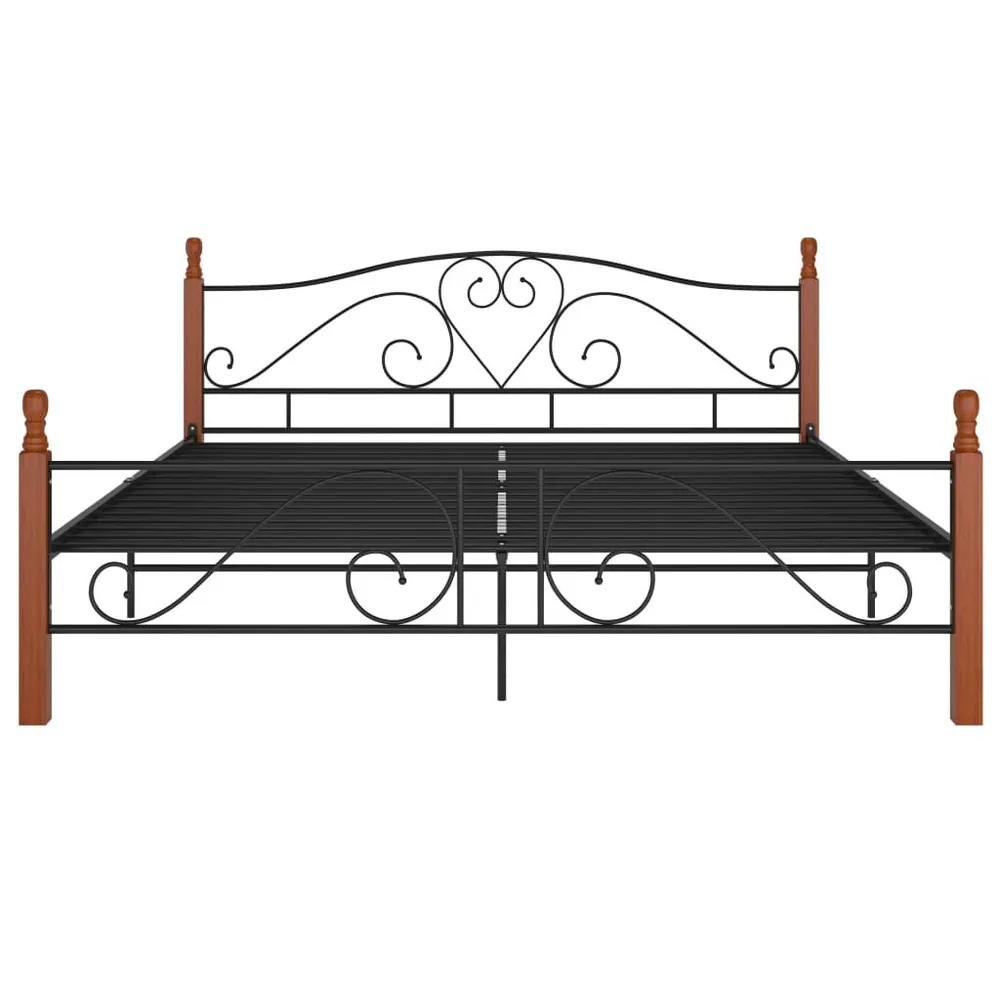 Estrutura de cama 200x200 cm metálico preto