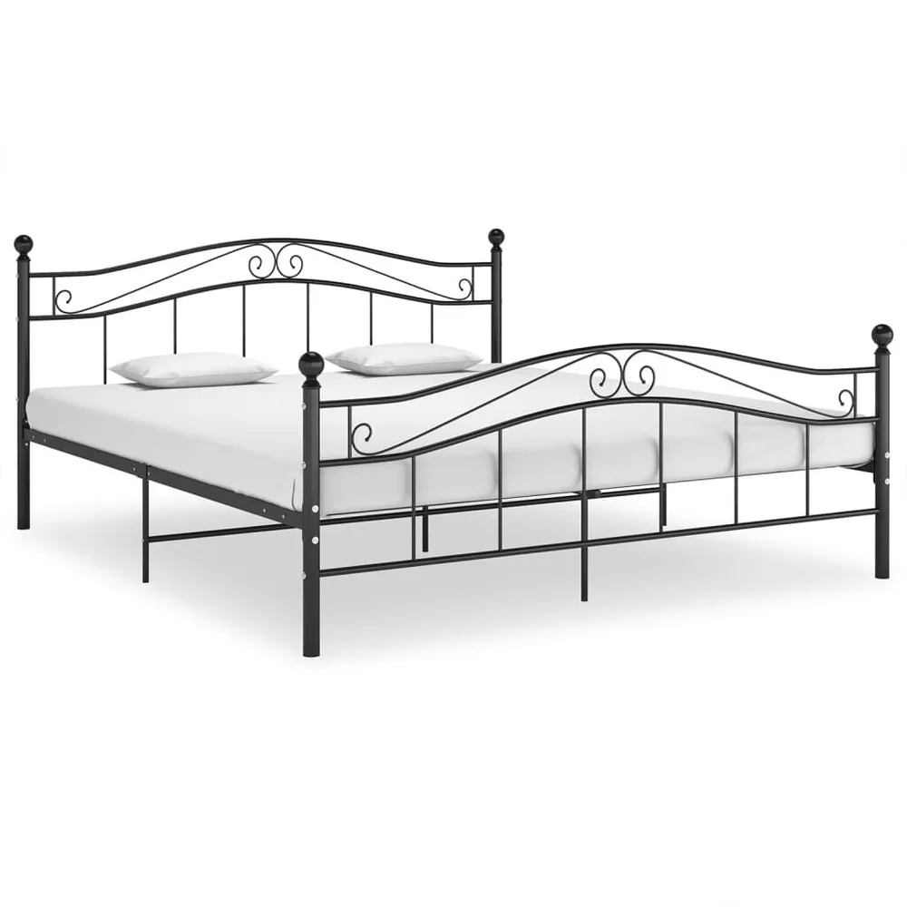 Estrutura de cama 200x200 cm metálico preto
