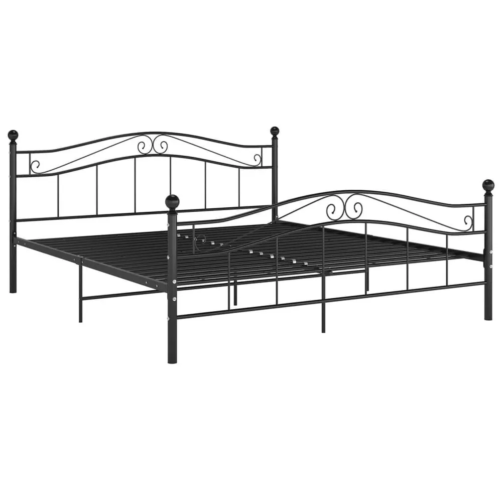 Estrutura de cama 200x200 cm metálico preto