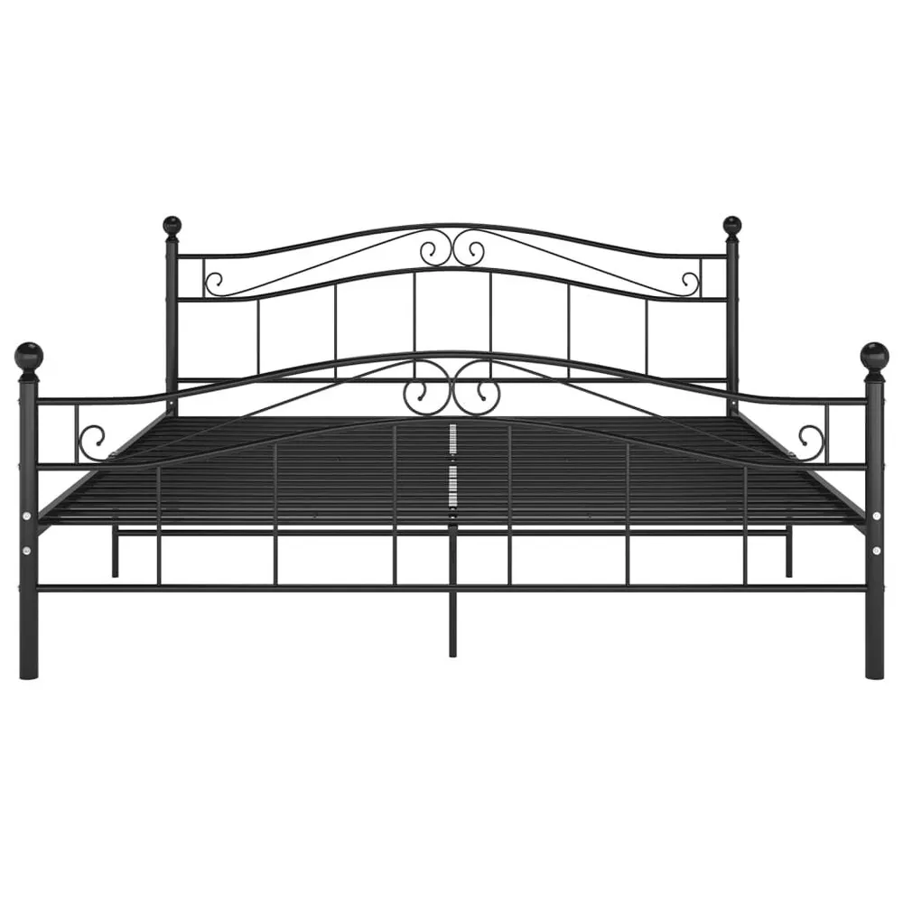 Estrutura de cama 200x200 cm metálico preto