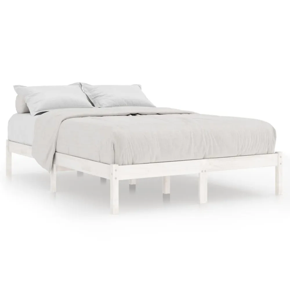 Estrutura de cama 200x200 cm pinho maciço branco