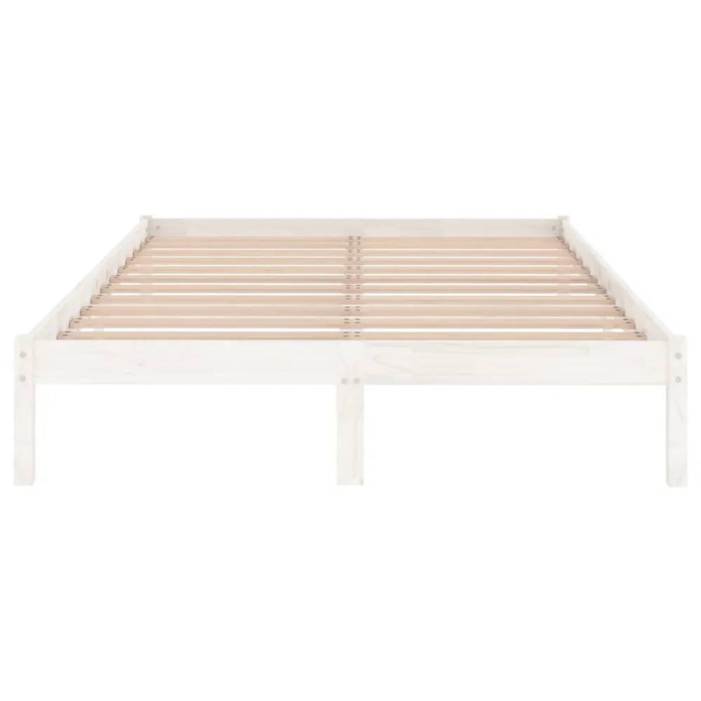 Estrutura de cama 200x200 cm pinho maciço branco