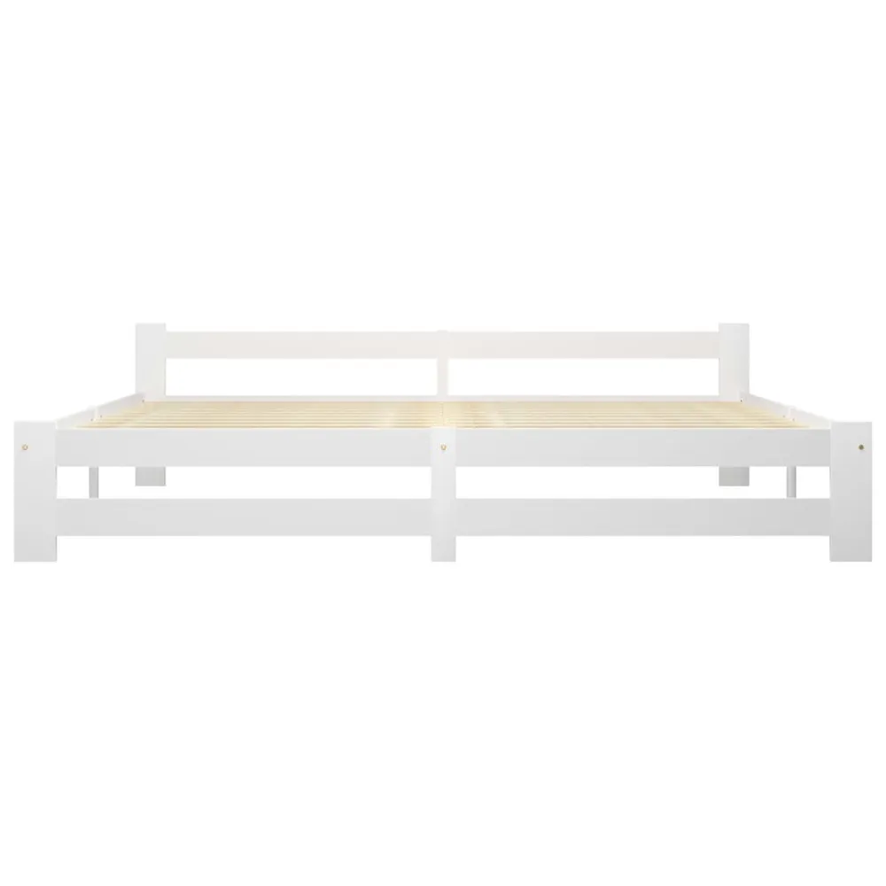 Estrutura de cama 200x200 cm pinho maciço branco