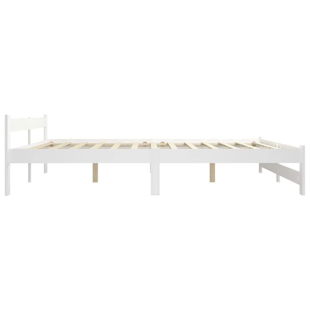 Estrutura de cama 200x200 cm pinho maciço branco