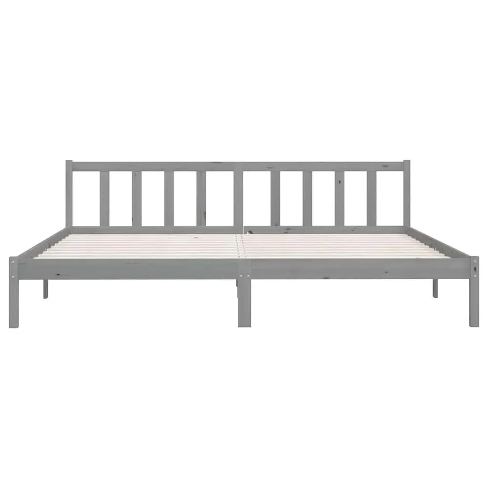 Estrutura de cama 200x200 cm pinho maciço cinzento
