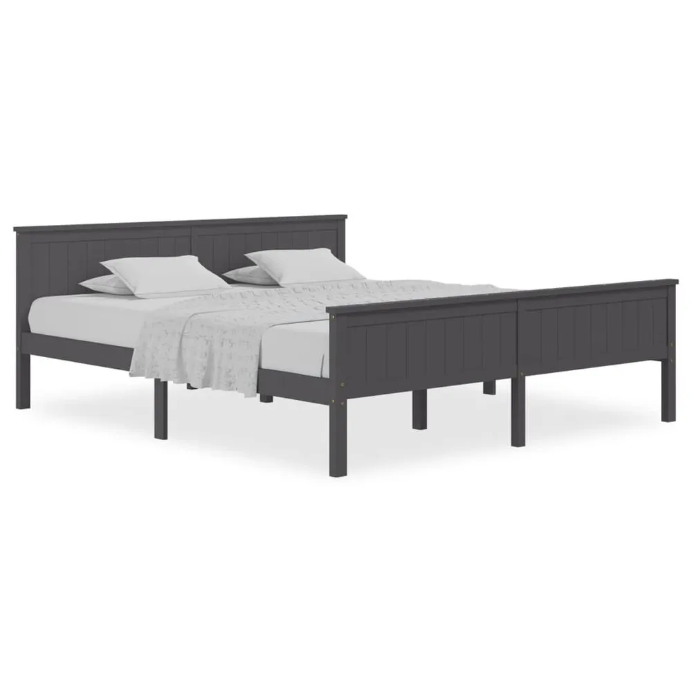 Estrutura de cama 200x200 cm pinho maciço cinzento