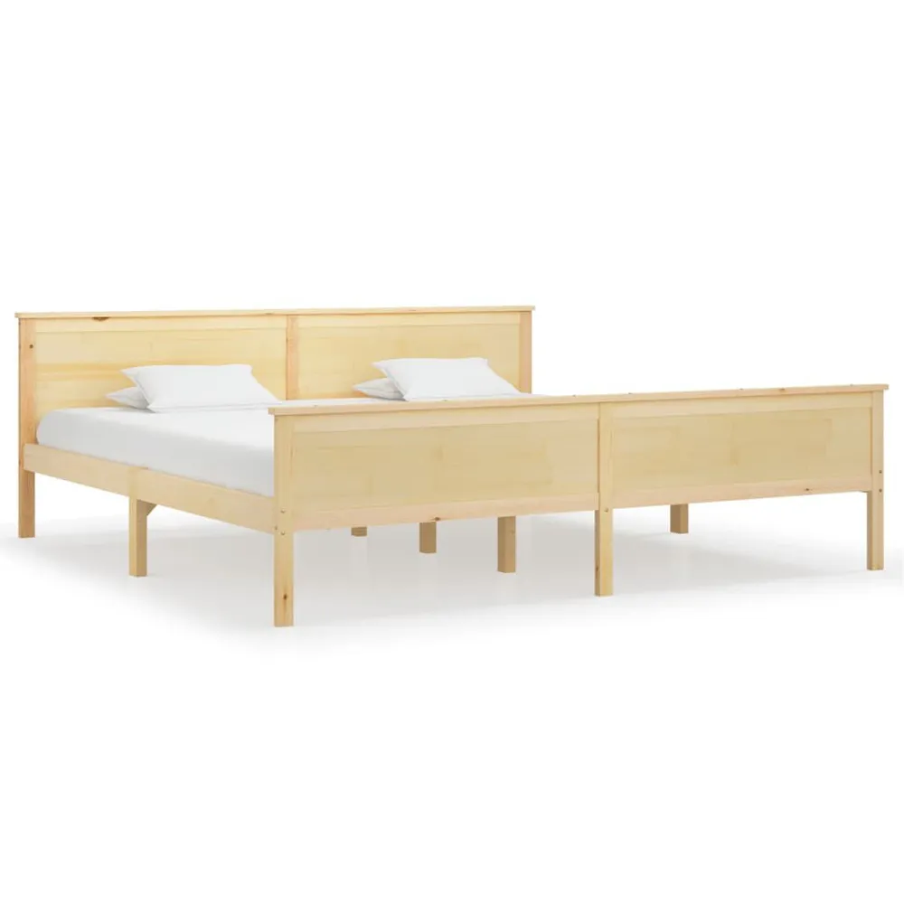 Estrutura de cama 200x200 cm pinho maciço preto