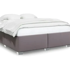 Estrutura de cama 200x200cm couro artificial cinzento