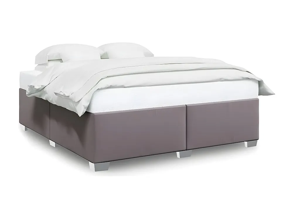 Estrutura de cama 200x200cm couro artificial cinzento
