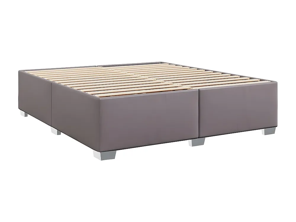 Estrutura de cama 200x200cm couro artificial cinzento