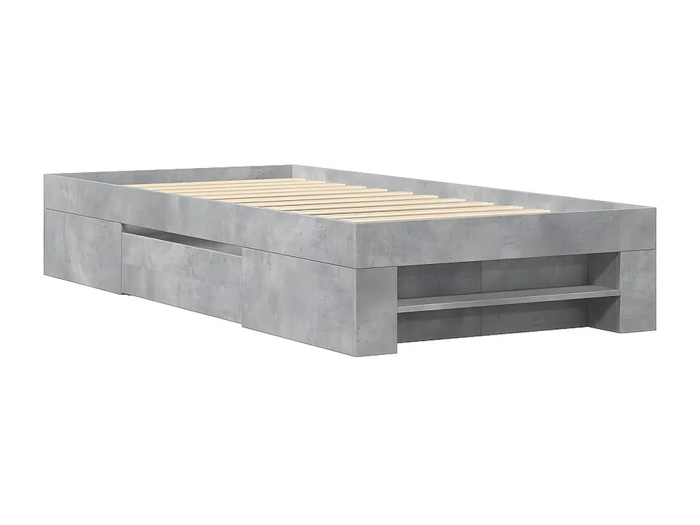 Estrutura de cama 75x190 cm derivados de madeira cinza cimento