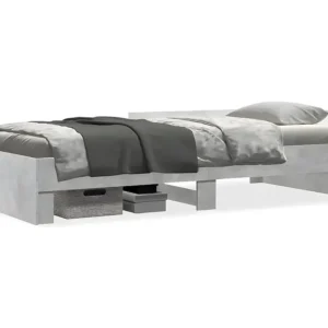 Estrutura de cama 75x190 cm derivados de madeira cinza cimento