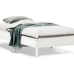 Estrutura de cama 75x190 cm madeira de pinho maciç branco