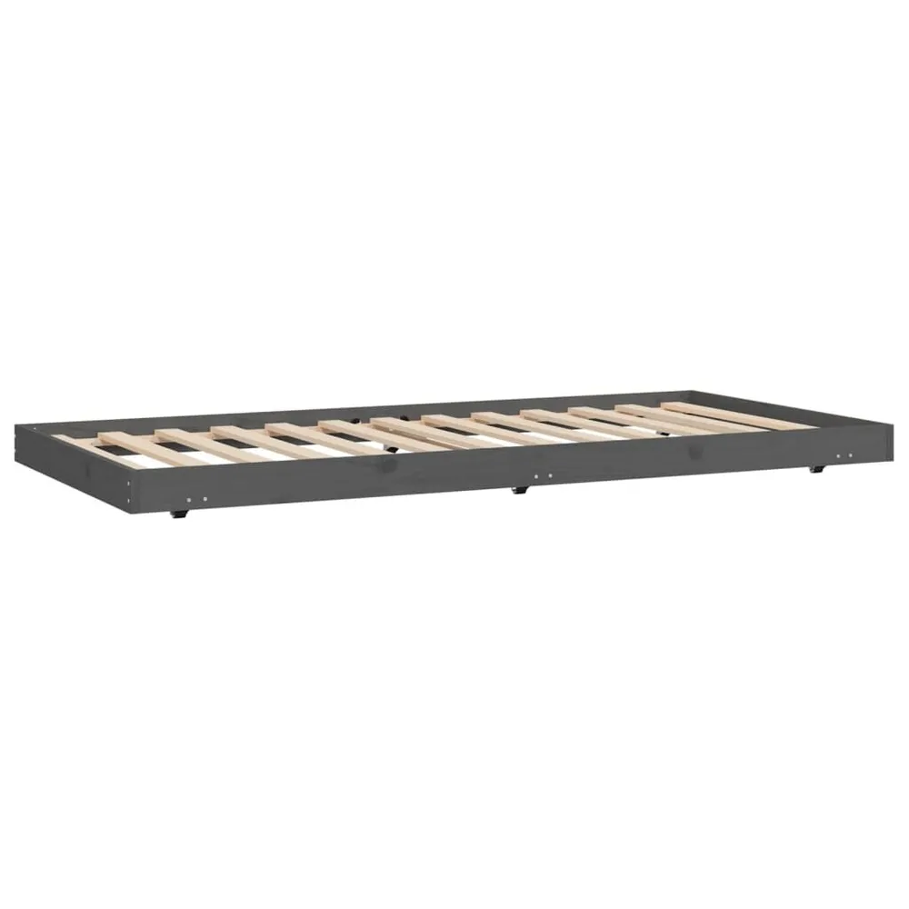 Estrutura de cama 75x190 cm madeira de pinho maciç cinzento