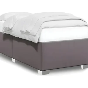 Estrutura de cama 80x200 cm couro artificial cinza