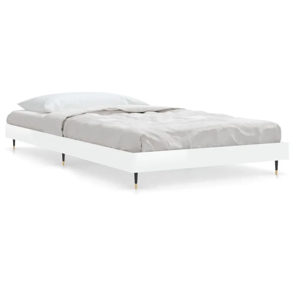Estrutura cama 90x190 cm derivados de madeira branco resplandecente