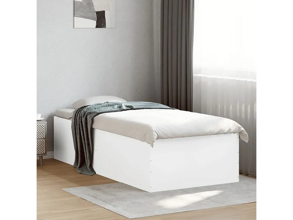Estrutura de cama 90x190 cm derivados de madeira branco