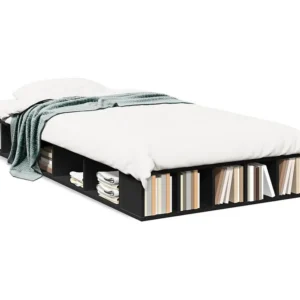 Estrutura de cama 90x190 cm derivados de madeira preto