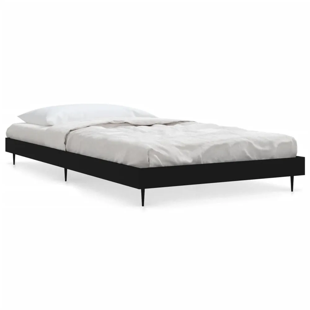 Estrutura de cama 90x190 cm derivados de madeira preto
