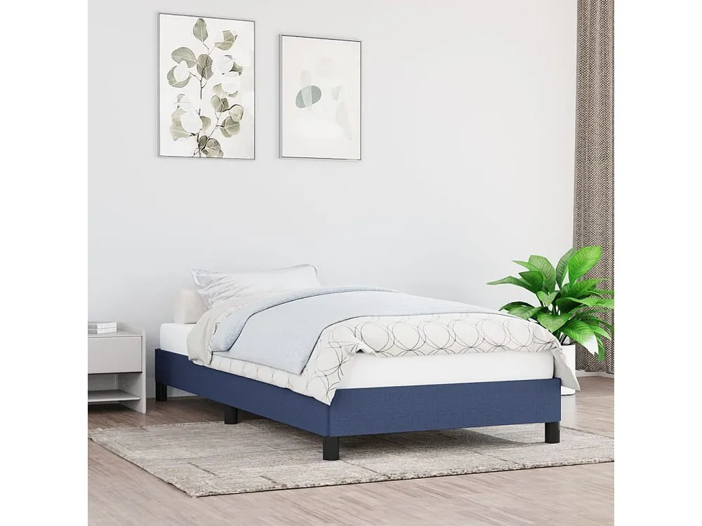Estrutura de cama 90x190 cm tecido azul