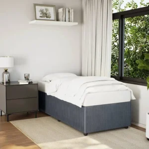 Estrutura de cama 90x190 cm veludo cinzento-escuro