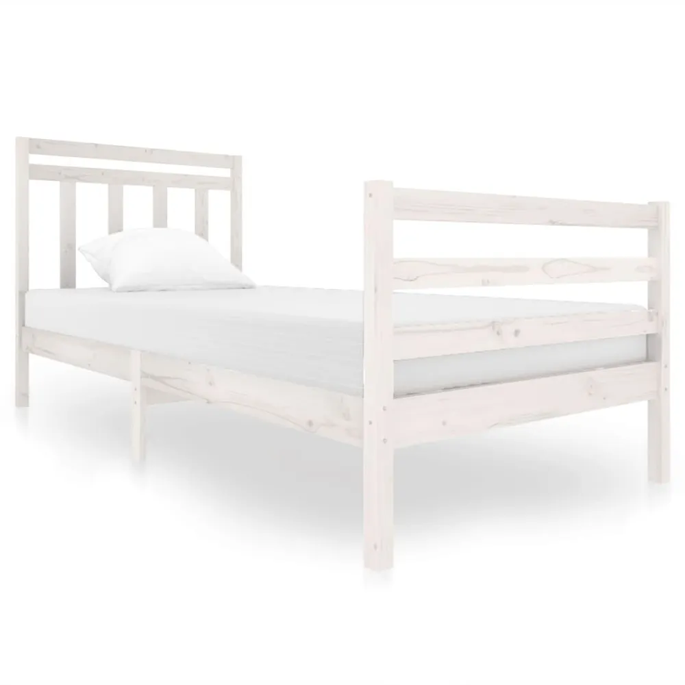 Estrutura de cama 90x200 cm madeira maciç branco