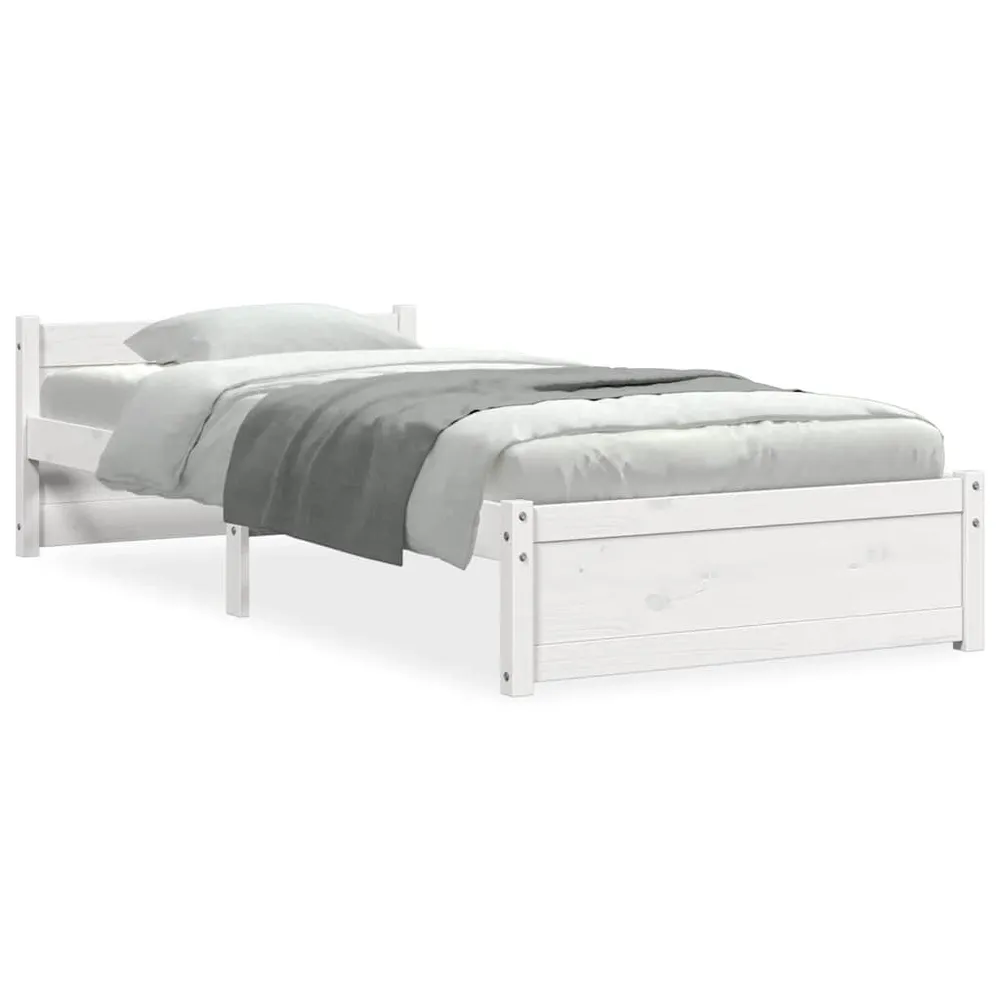 Estrutura de cama 90x200 cm madeira maciç branco