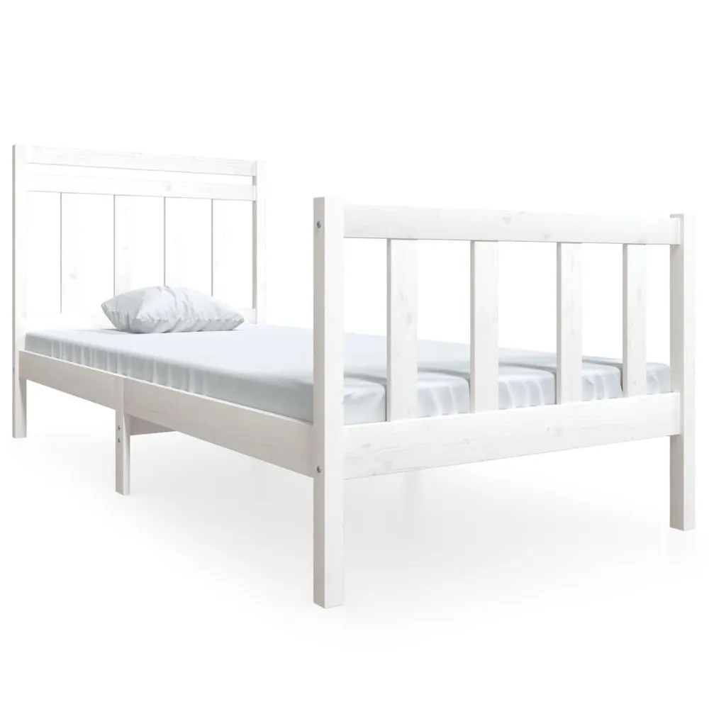 Estrutura de cama 90x200 cm madeira maciç branco