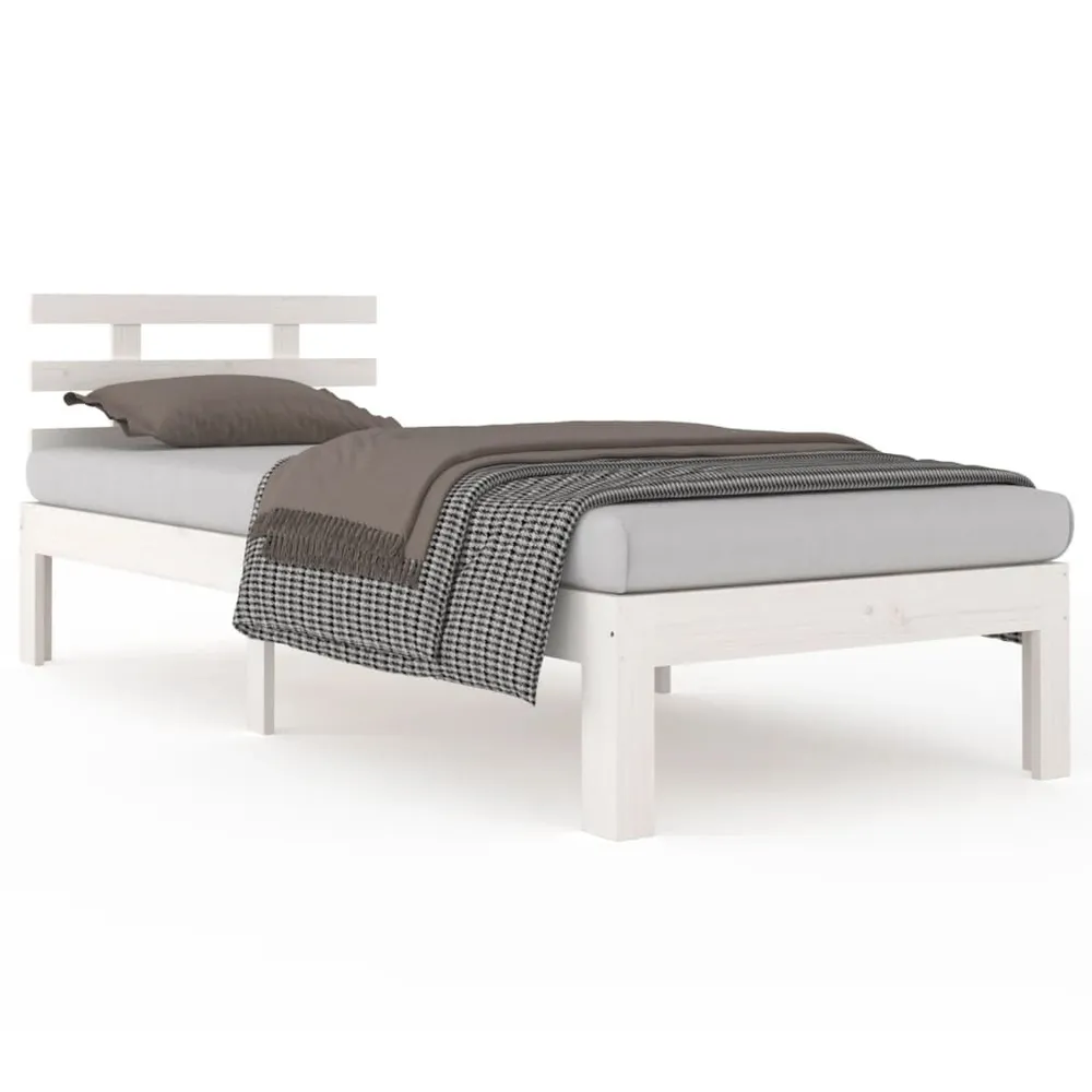 Estrutura de cama 90x200 cm madeira maciç branco