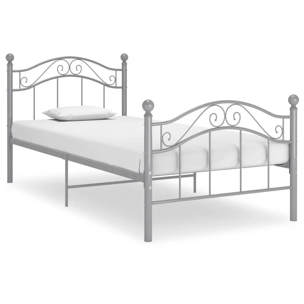 Estrutura de cama 90x200 cm metálico cinzento