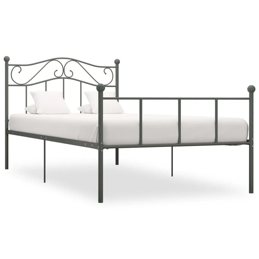 Estrutura de cama 90x200 cm metálico cinzento