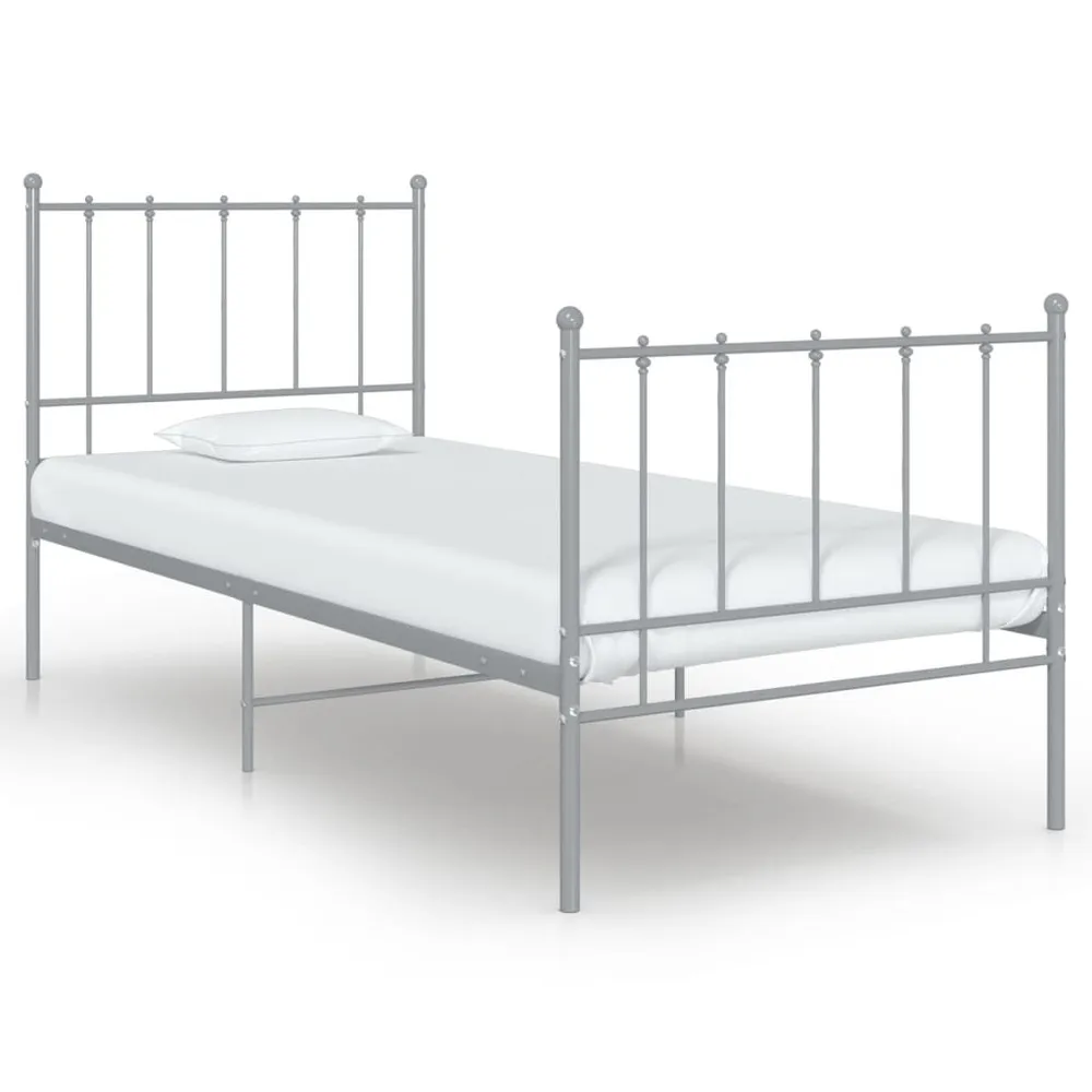 Estrutura de cama 90x200 cm metálico cinzento
