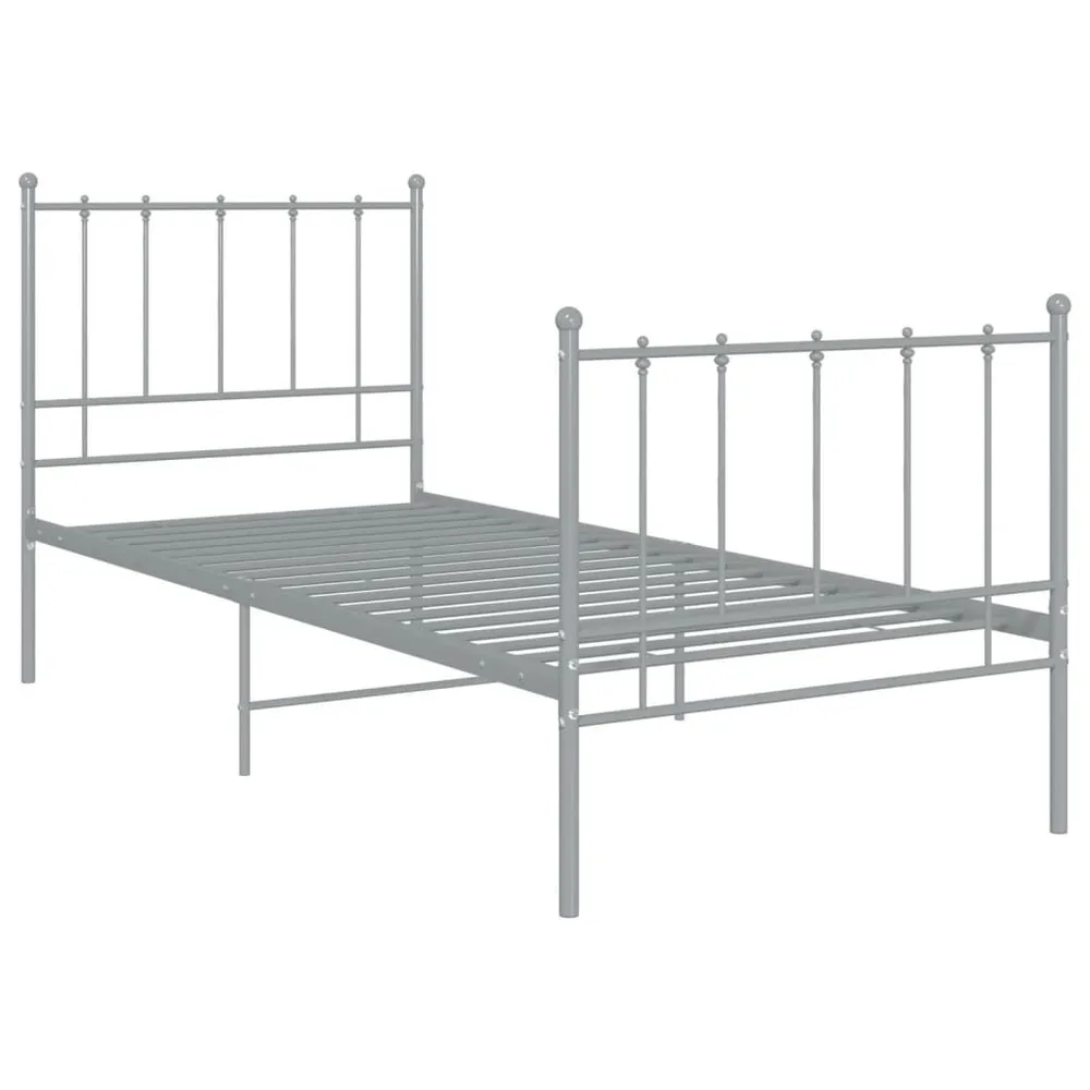 Estrutura de cama 90x200 cm metálico cinzento