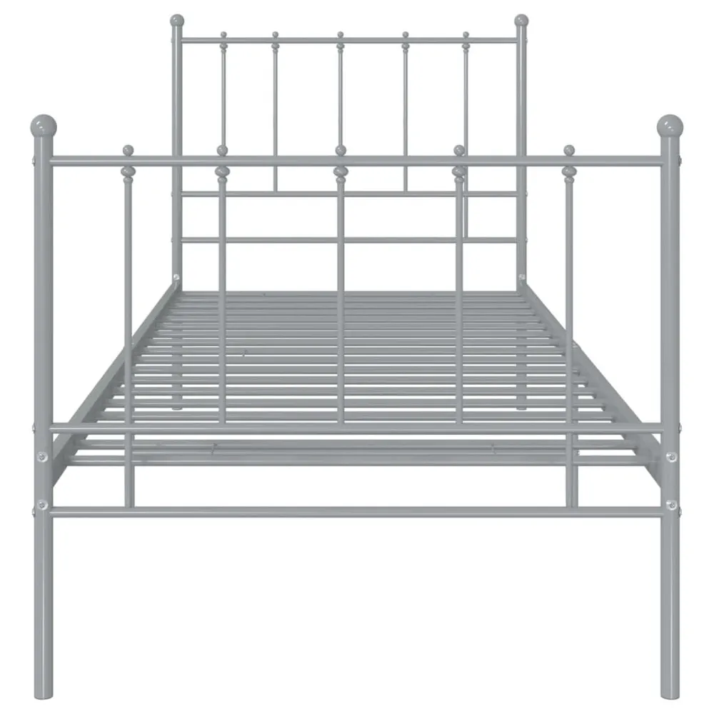 Estrutura de cama 90x200 cm metálico cinzento